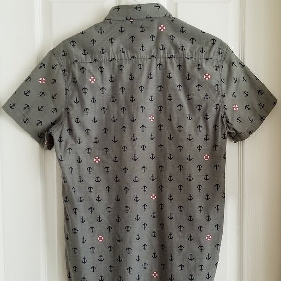 Sunday Work Clothes Anchor Gray Button Down Shirt - Picture 4 of 5